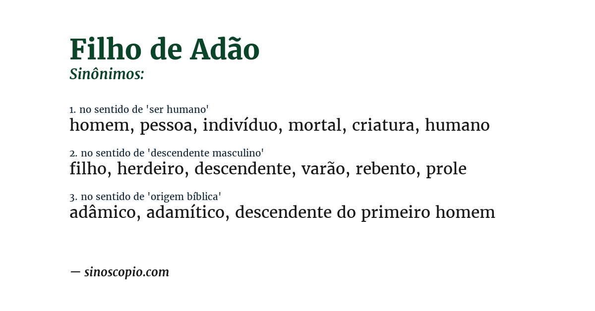 Sinônimo de filho de adão