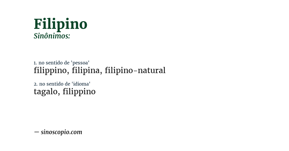Sinônimo de filipino