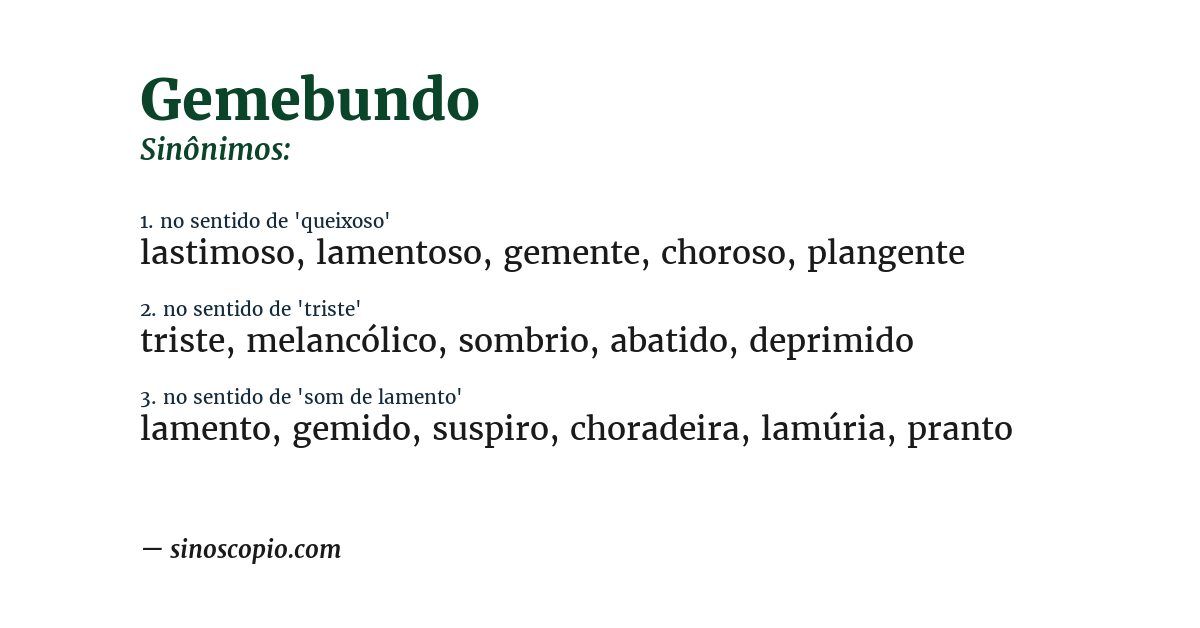Sinônimo de gemebundo