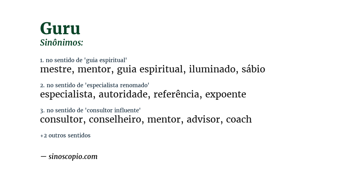 Sinônimo de guru