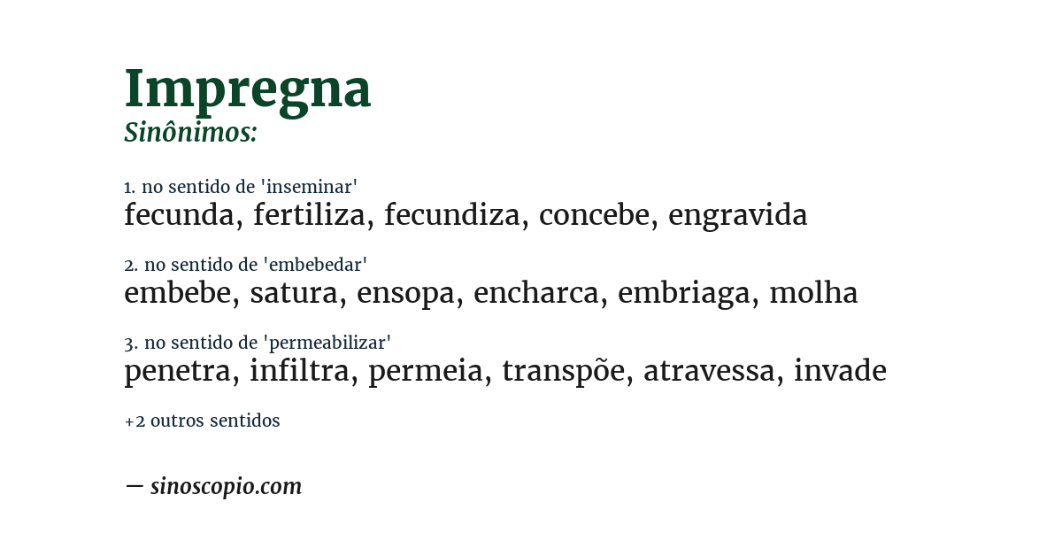 Sinônimo de impregna