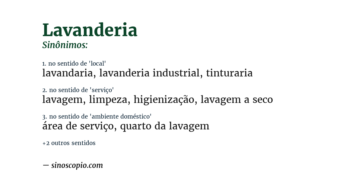 Sinônimo de lavanderia