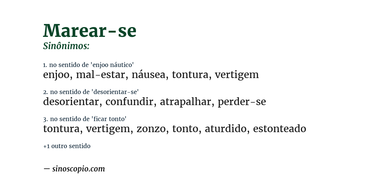 Sinônimo de marear-se