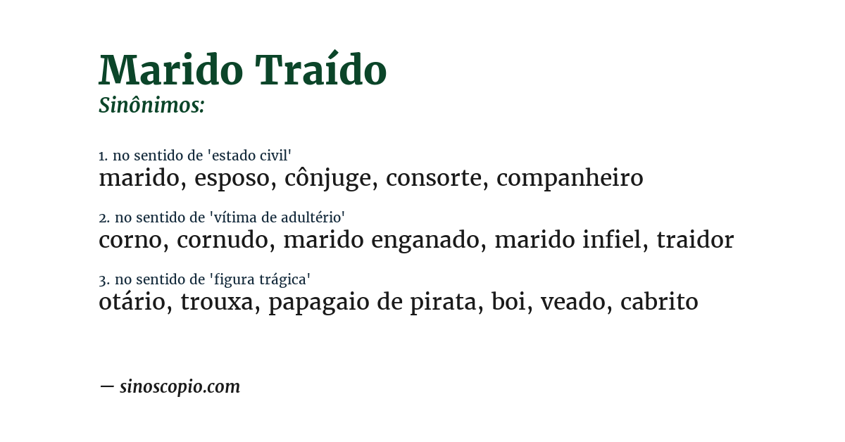 Sinônimo de marido traído