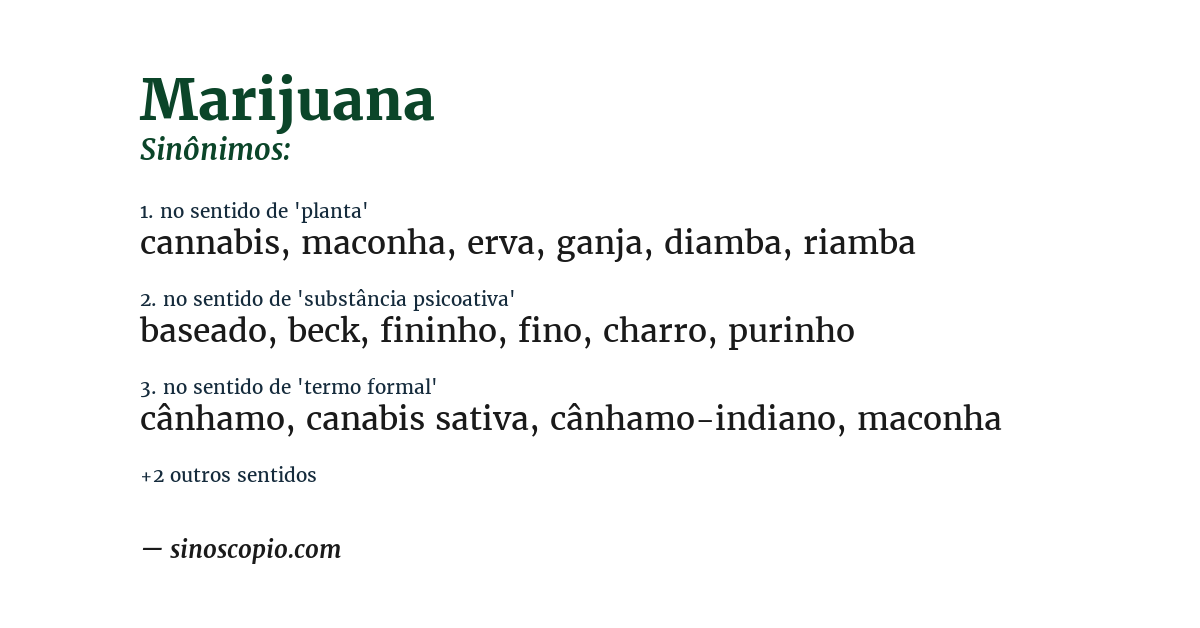 Sinônimo de marijuana