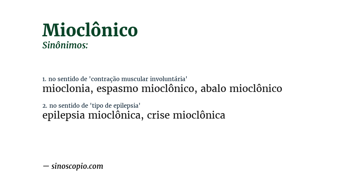 Sinônimo de mioclônico