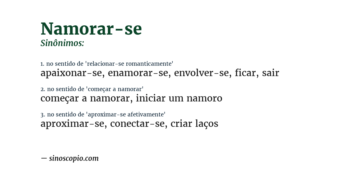 Sinônimo de namorar-se
