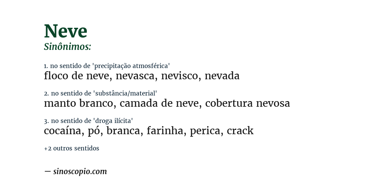 Sinônimo de neve