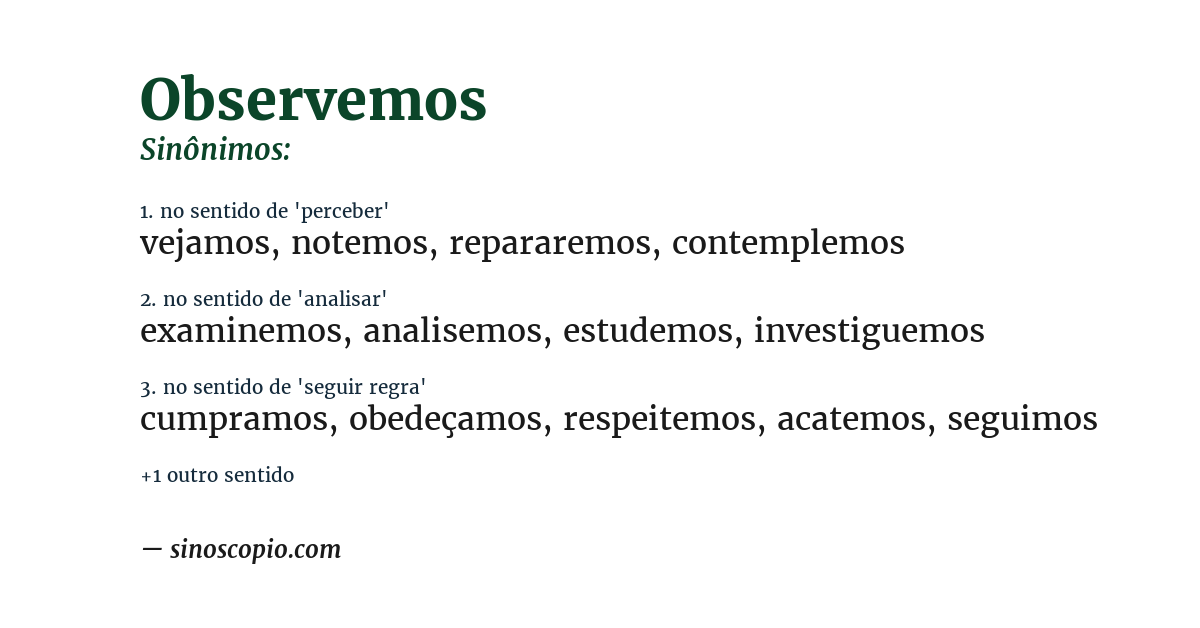 Sinônimo de observemos