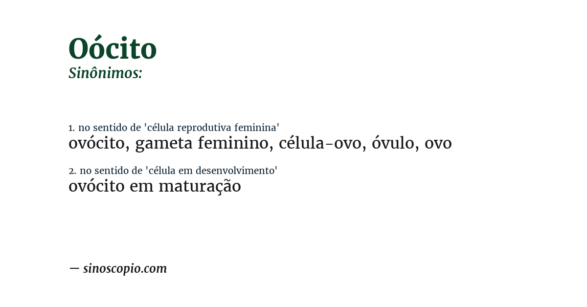 Sinônimo de oócito