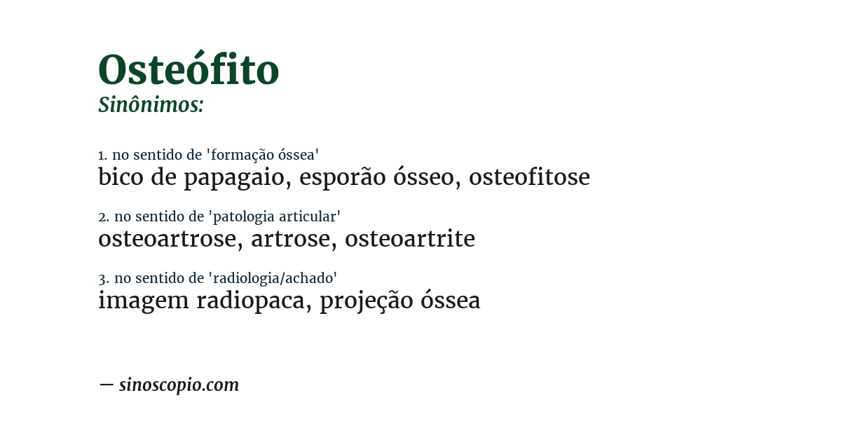 Sinônimo de osteófito