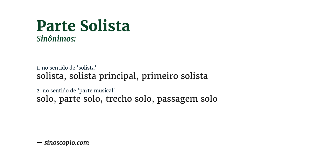 Sinônimo de parte solista