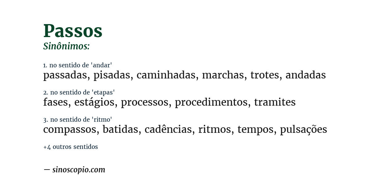 Sinônimo de passos