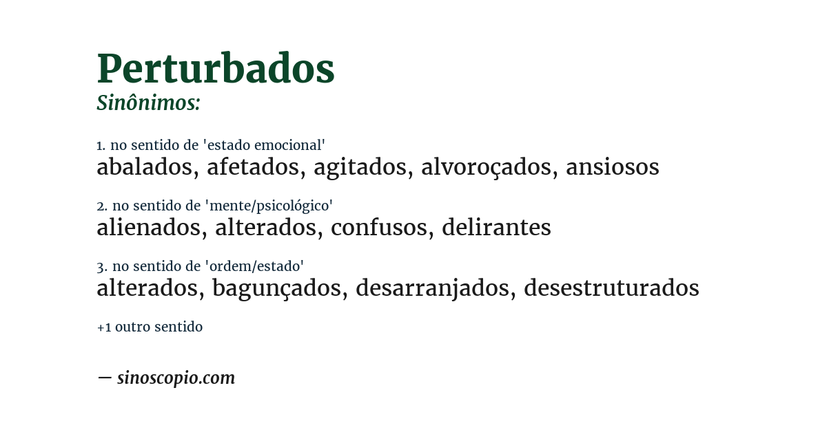 Sinônimo de perturbados