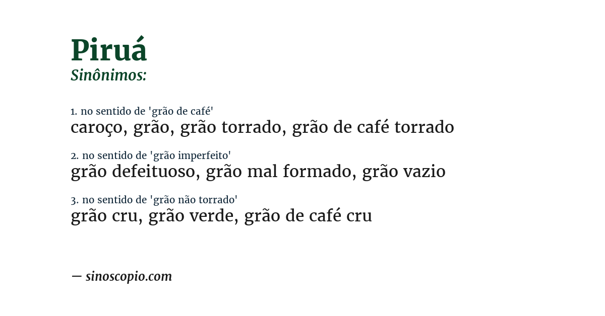 Sinônimo de piruá