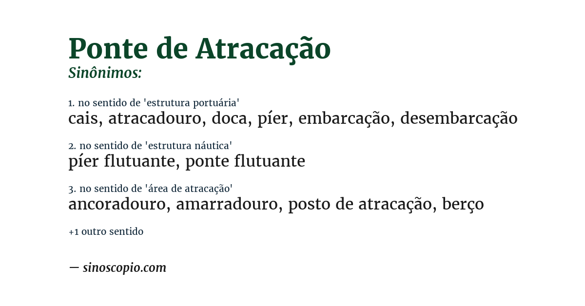 Sinônimo de ponte de atracação
