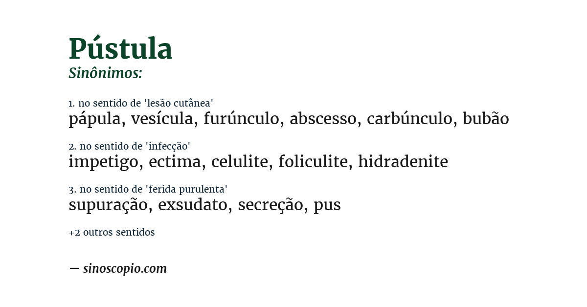 Sinônimo de pústula