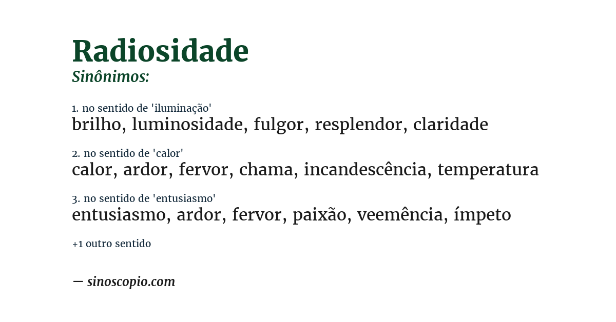 Sinônimo de radiosidade