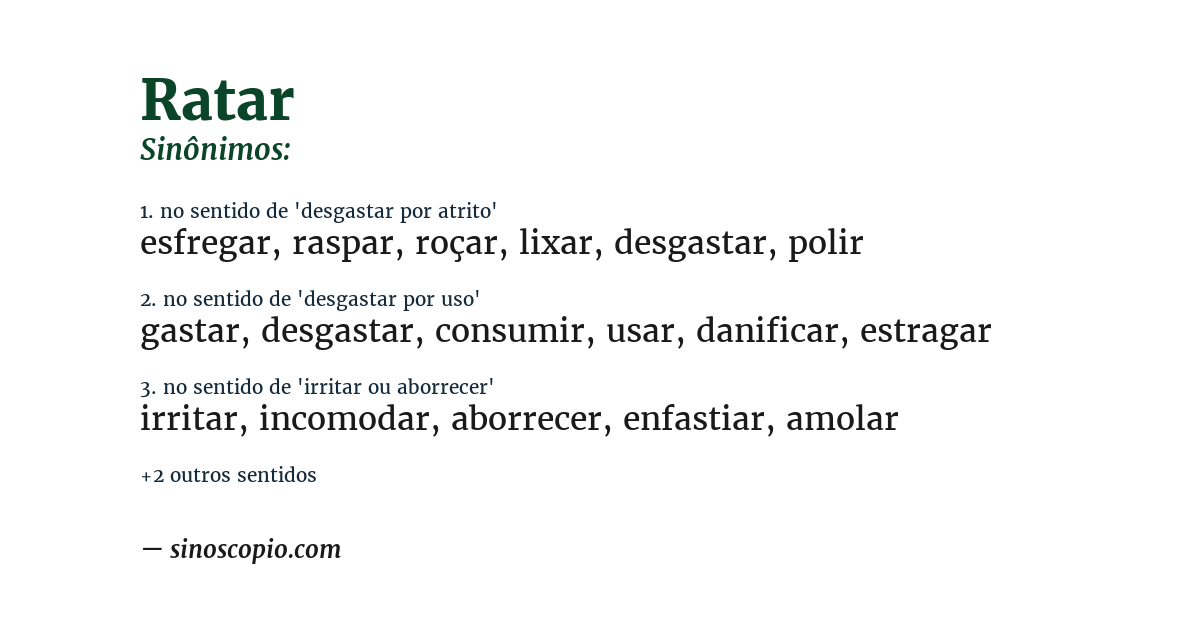 Sinônimo de ratar