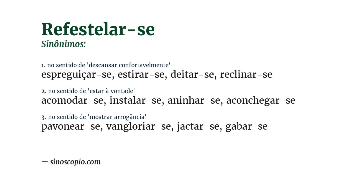 Sinônimo de refestelar-se