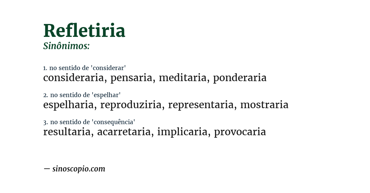 Sinônimo de refletiria