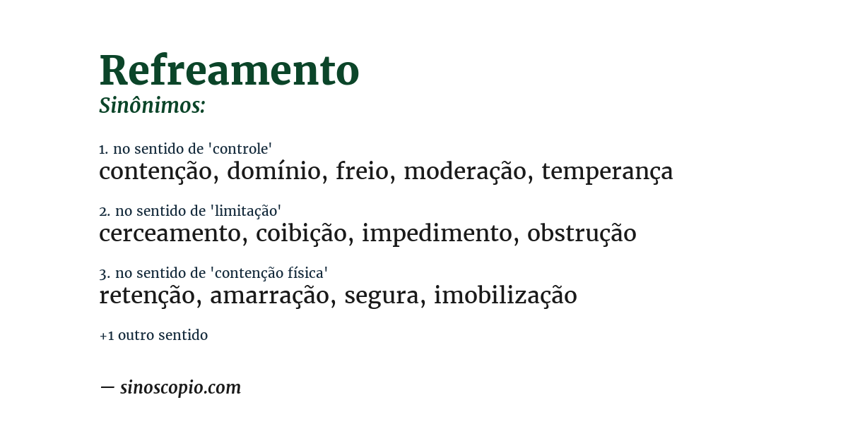 Sinônimo de refreamento