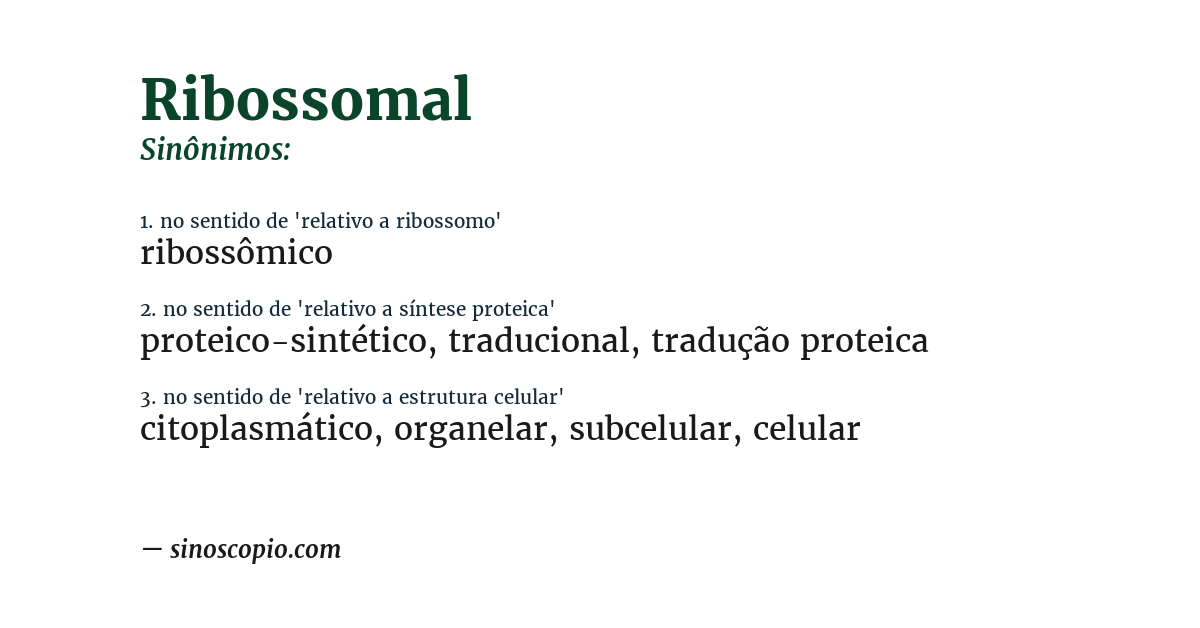 Sinônimo de ribossomal
