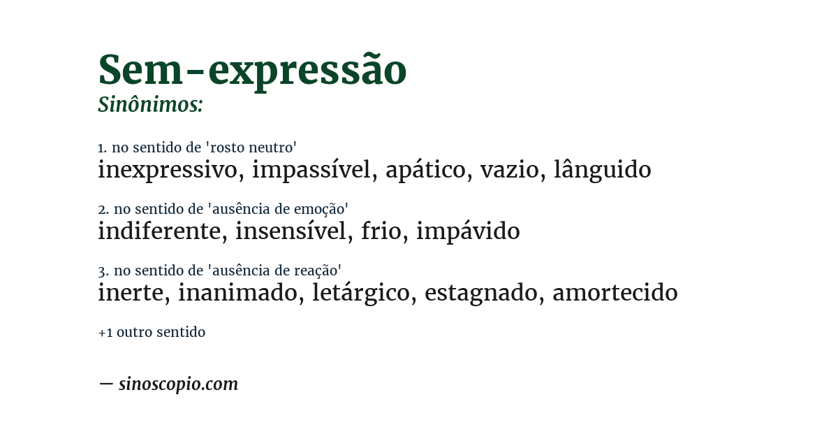 Sinônimo de sem-expressão