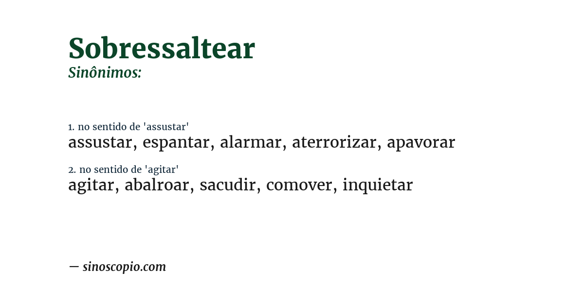 Sinônimo de sobressaltear