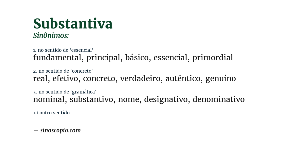 Sinônimo de substantiva