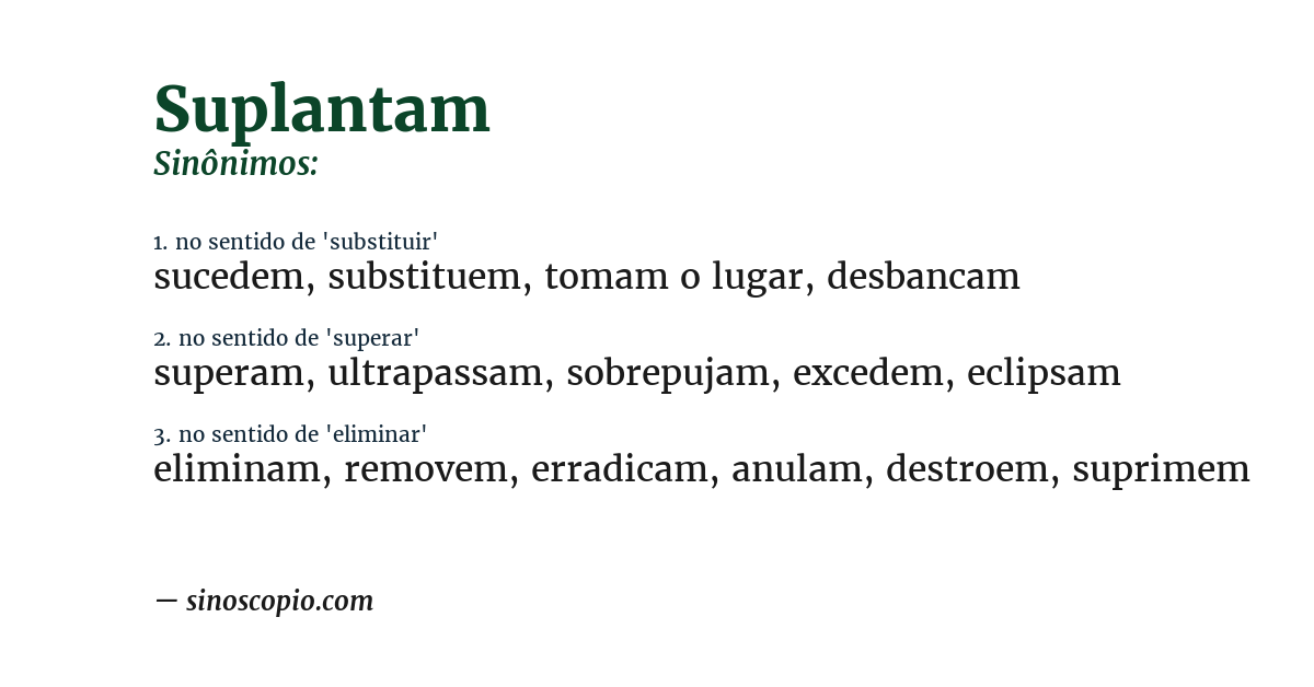 Sinônimo de suplantam