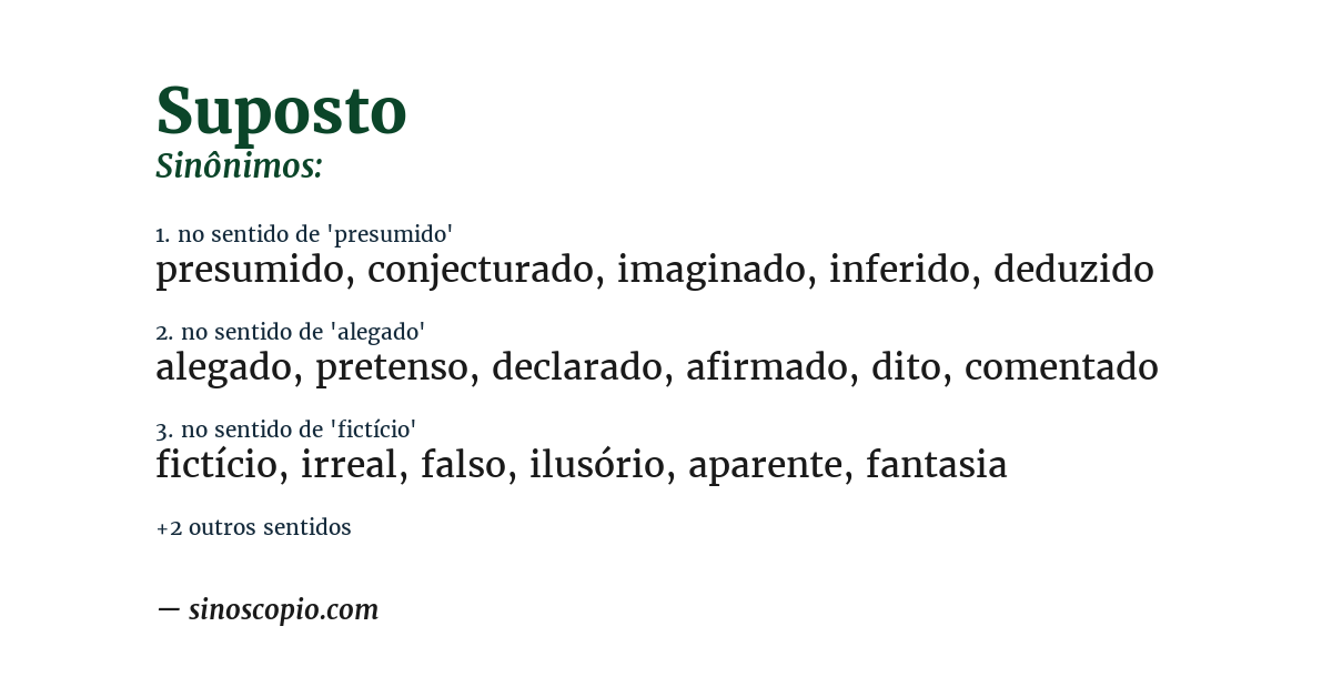 Sinônimo de suposto