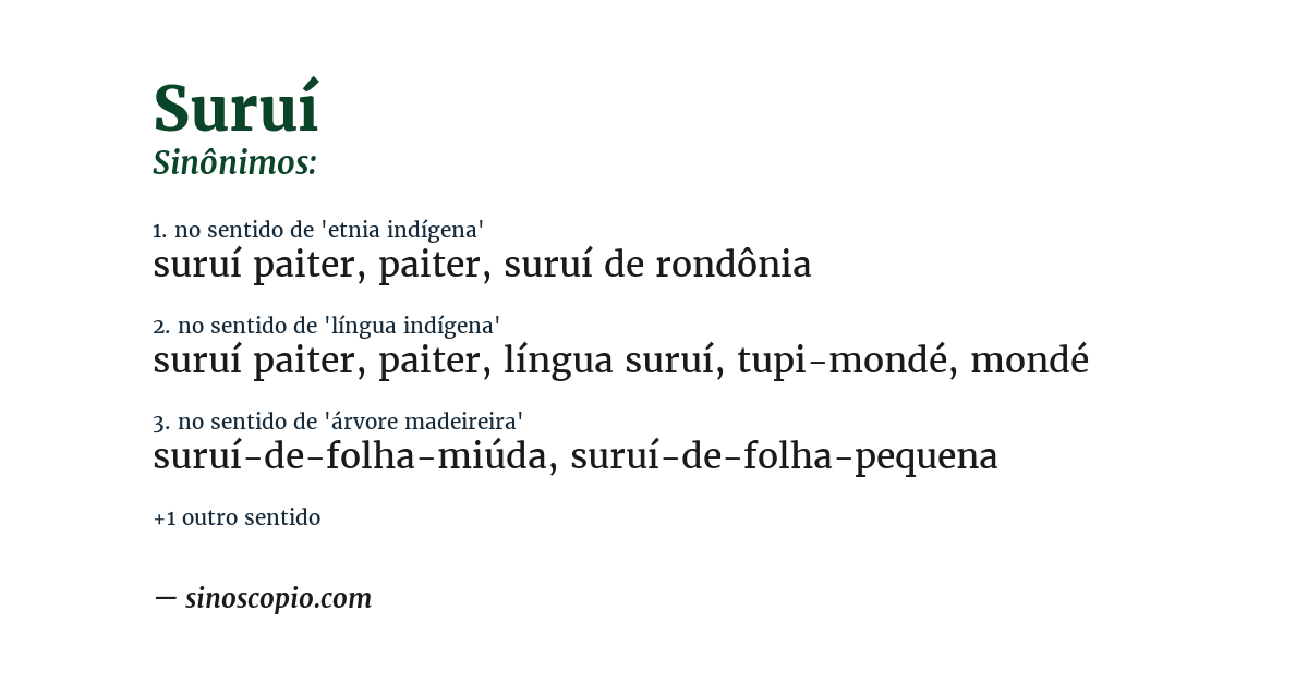 Sinônimo de suruí