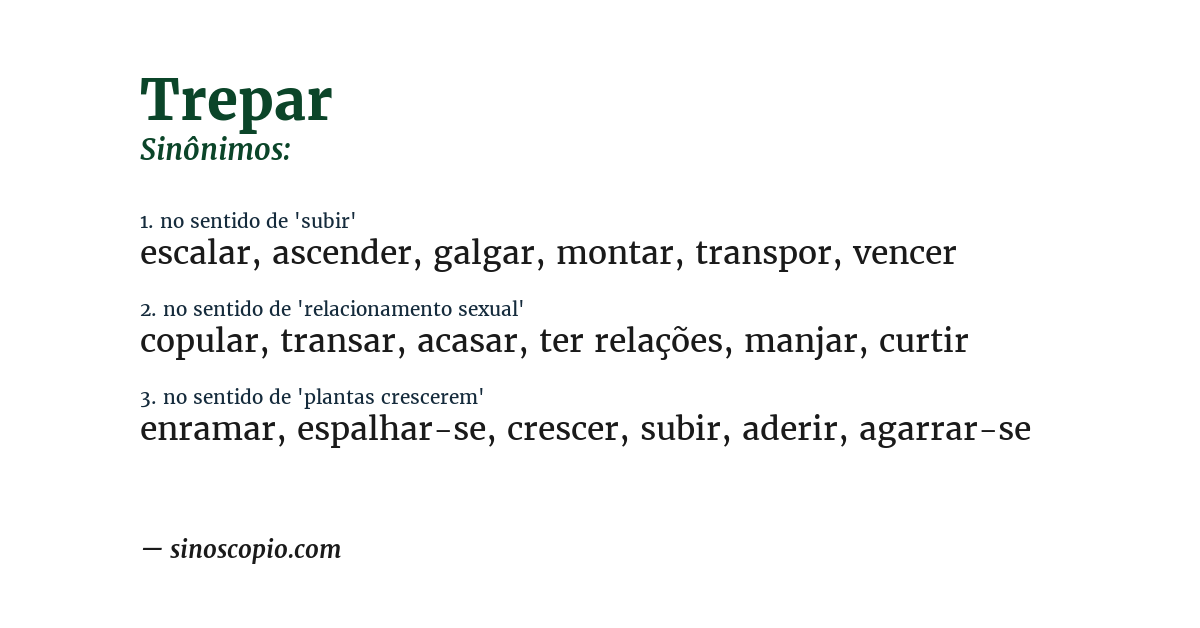 Sinônimo de trepar