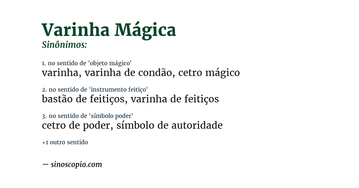 Sinônimo de varinha mágica
