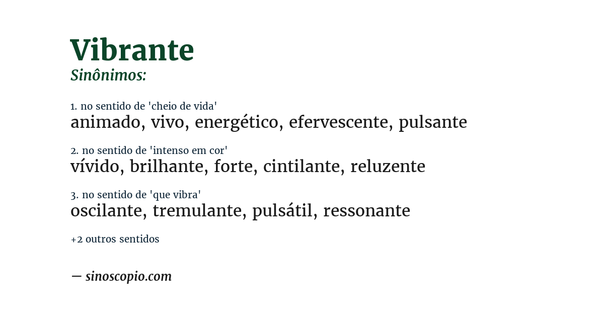 Sinônimo de vibrante