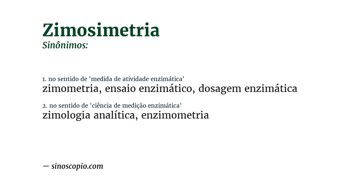 Sinônimo de zimosimetria