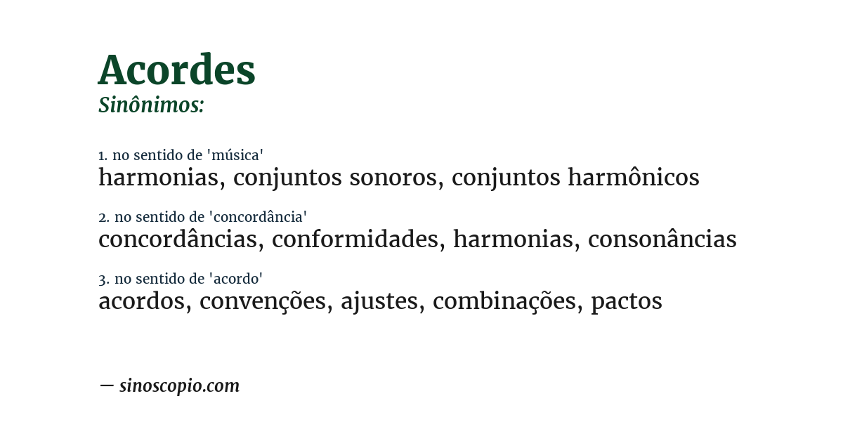 Sinônimo de acordes