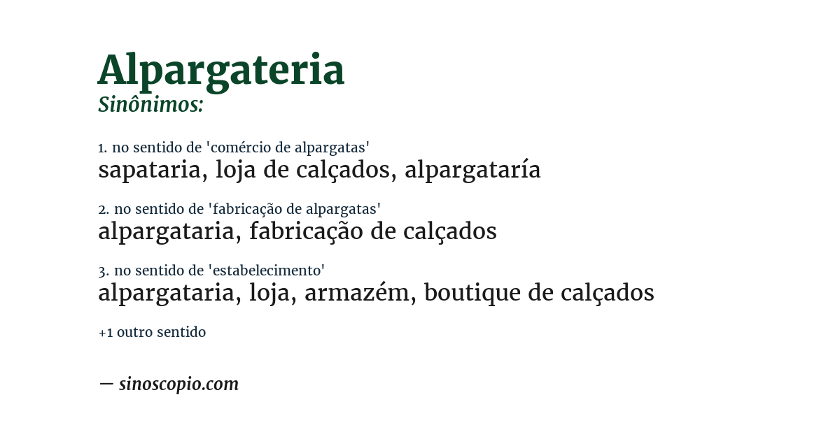 Sinônimo de alpargateria