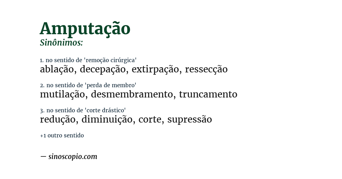 Sinônimo de amputação