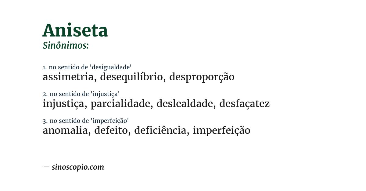 Sinônimo de aniseta