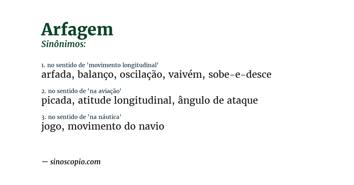 Sinônimo de arfagem