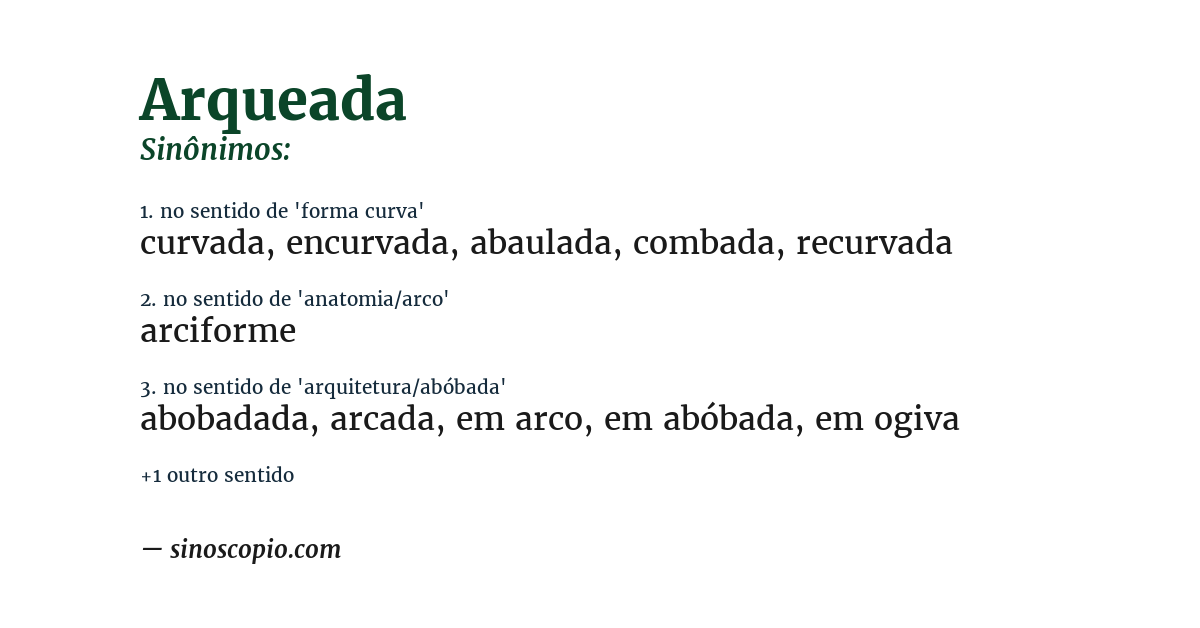 Sinônimo de arqueada