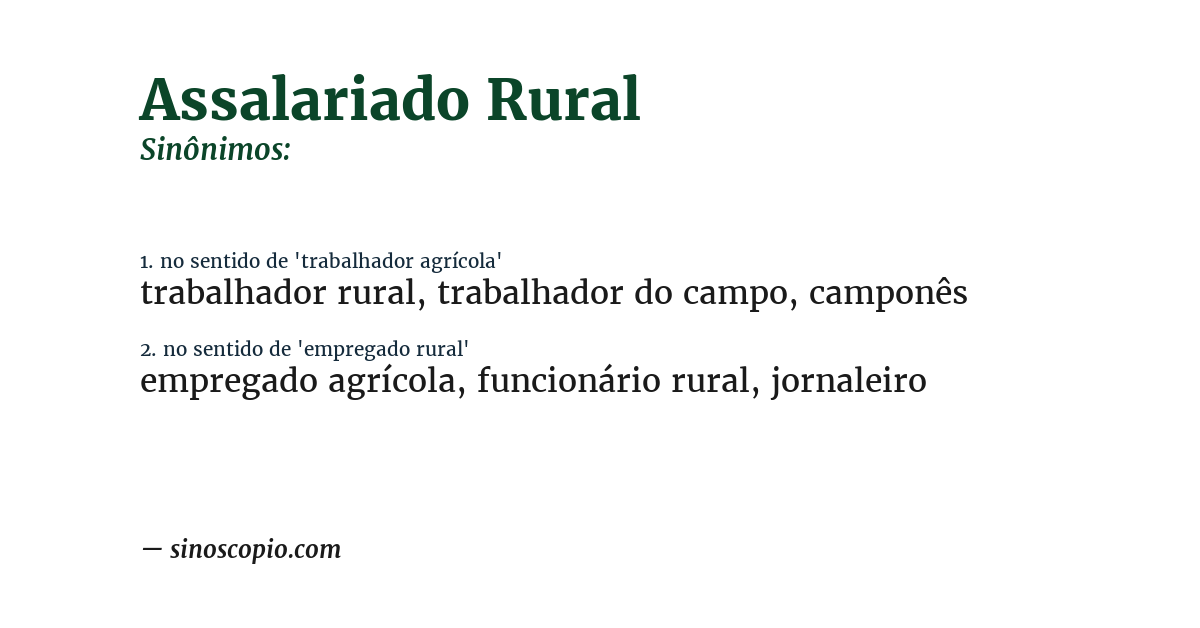 Sinônimo de assalariado rural