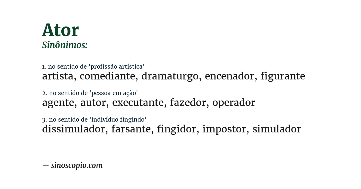 Sinônimo de ator