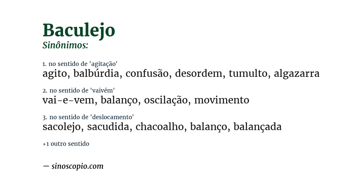 Sinônimo de baculejo
