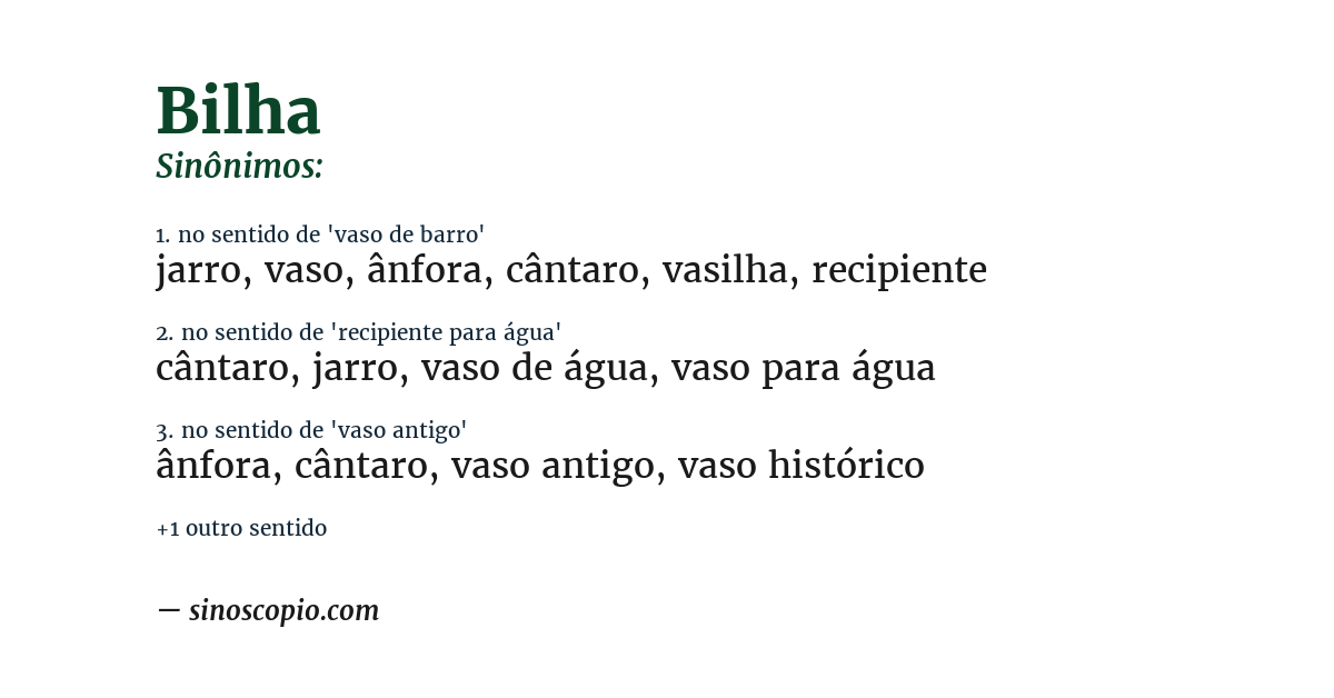 Sinônimo de bilha