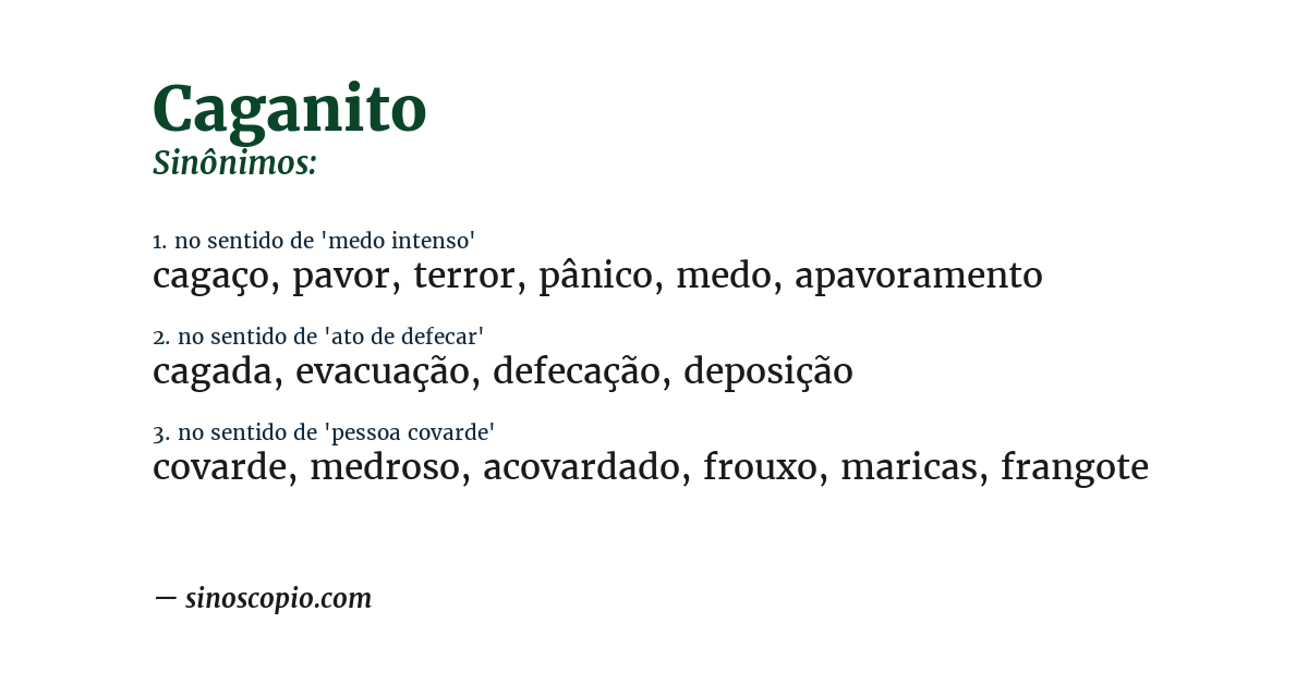 Sinônimo de caganito