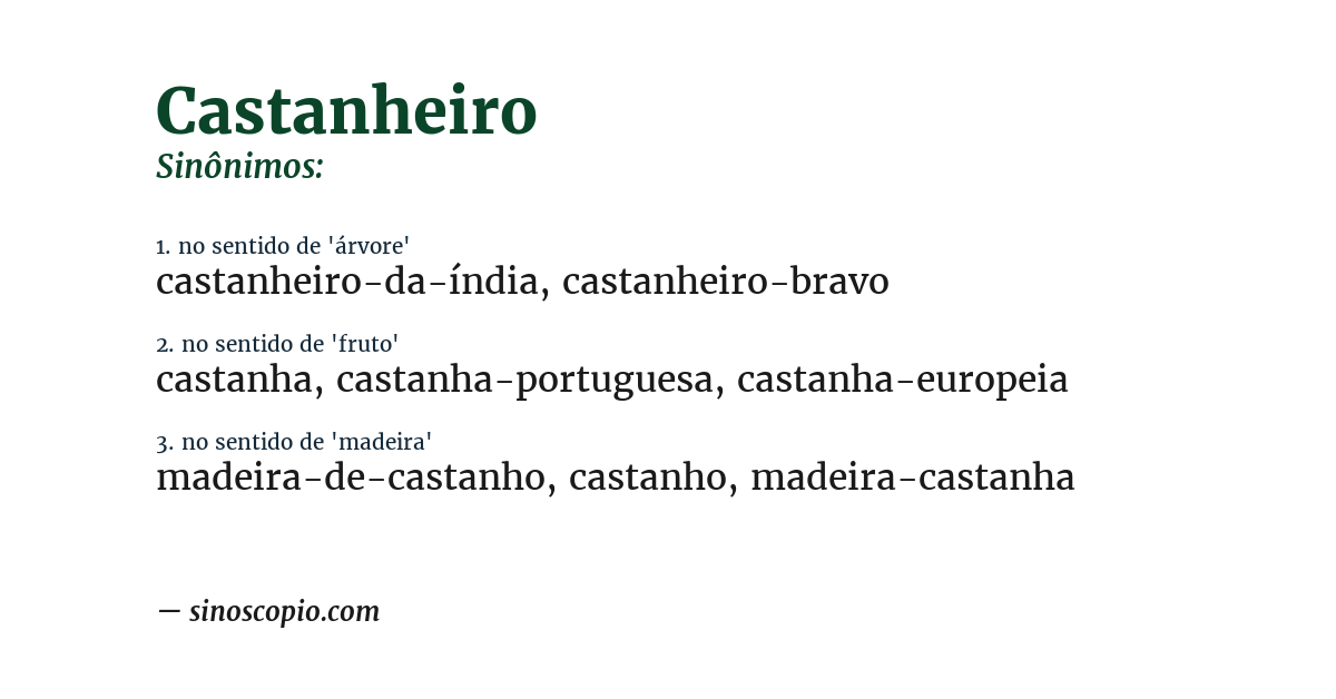 Sinônimo de castanheiro
