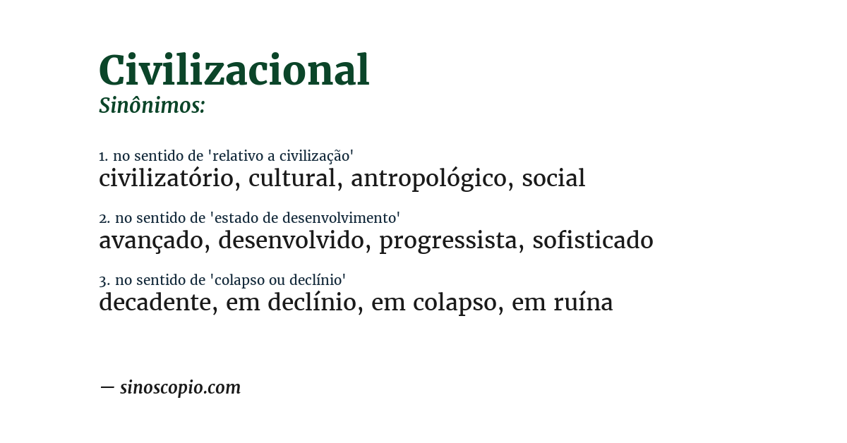 Sinônimo de civilizacional
